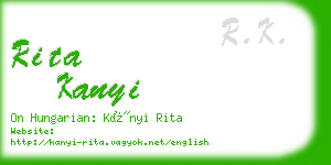 rita kanyi business card